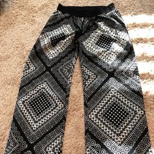 Black & White Wide Leg Pants